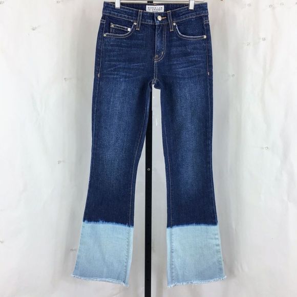 Derek Lam Womens Flare Jeans Two Tone Blue 10 Crosby Jane Flip Flop  Sz 24 x 28 - Picture 3 of 11